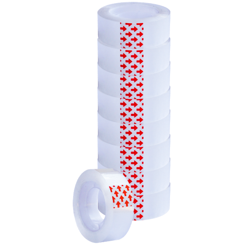 Bandă adezvă transparentă, 18 mm x 33 m, set 8 role